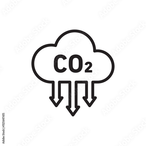 Low carbon dioxide icon Black and white logo