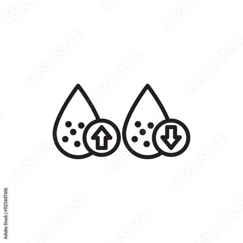 Low and high cholesterol icon Black and white logo