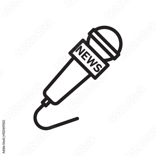 News microphone icon Black and white logo
