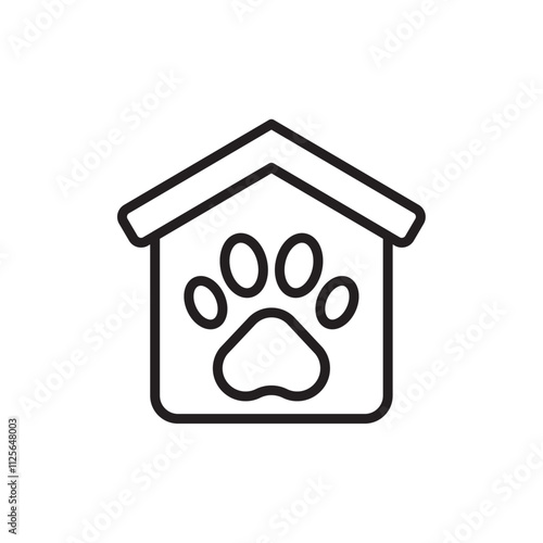 Pet shelter icon Black and white logo
