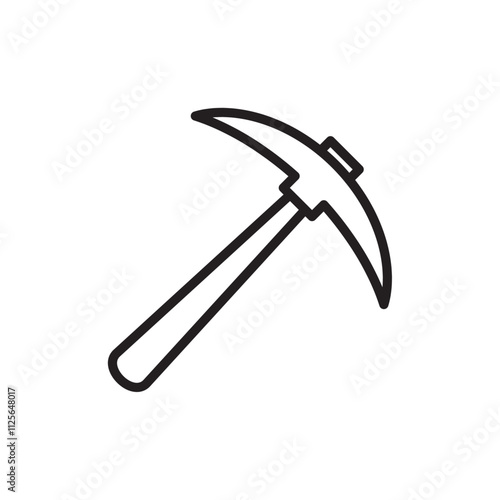 Pick axe icon Black and white logo