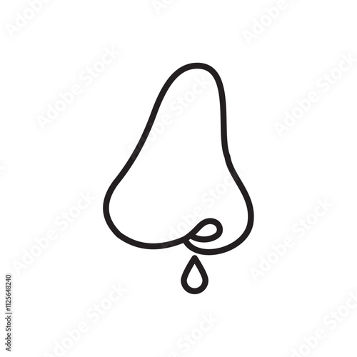 Runny nose icon Black and white logo