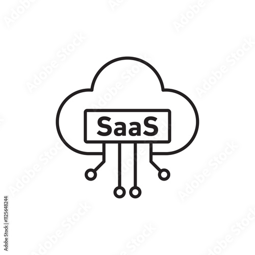 SaaS icon Black and white logo