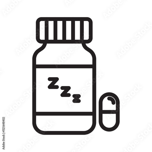 Sleeping pills icon Black and white logo