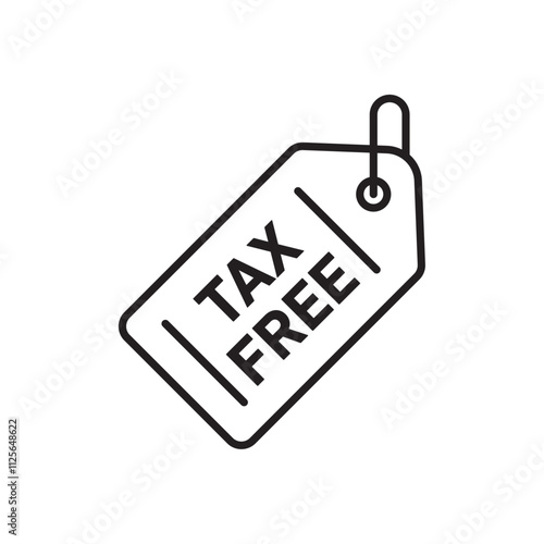 Tax free icon Black and white logo