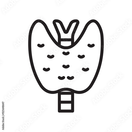 Thyroid icon Black and white logo