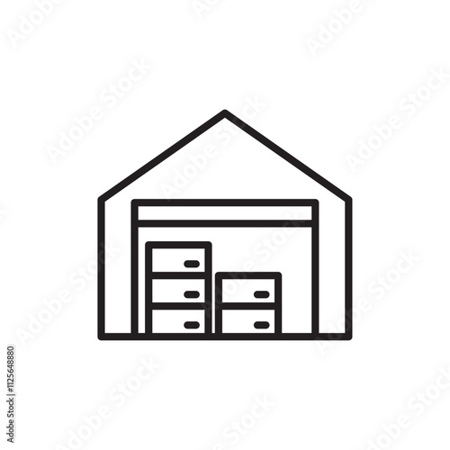 Warehouse icon Black and white logo