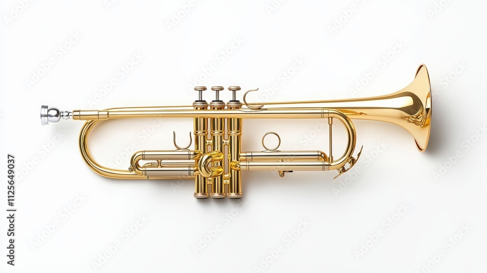 a trumpet sticker design, music theme, realistic detail, vibrant gold tones, isolated on white background a trumpet sticker design, music theme, realistic detail, vibrant gold tones, isolated on white background