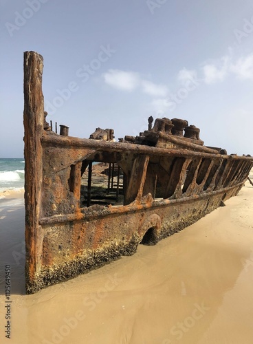 Shipwreck on the Beach at Fraser Island, Australia