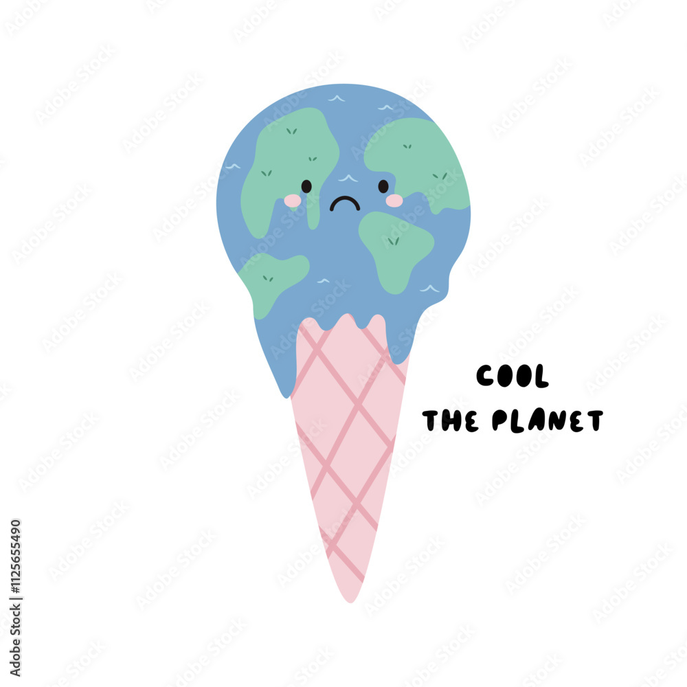 Cute Cartoon Vector Illustration of Planet Earth Suffering from Global Warming. Perfect for Posters, Social Media, and Eco Campaigns. Climate Change Concept Design. Cute Cartoon Vector Illustration of Planet Earth Suffering from Global Warming. Perfect for Posters, Social Media, and Eco Campaigns. Climate Change Concept Design.