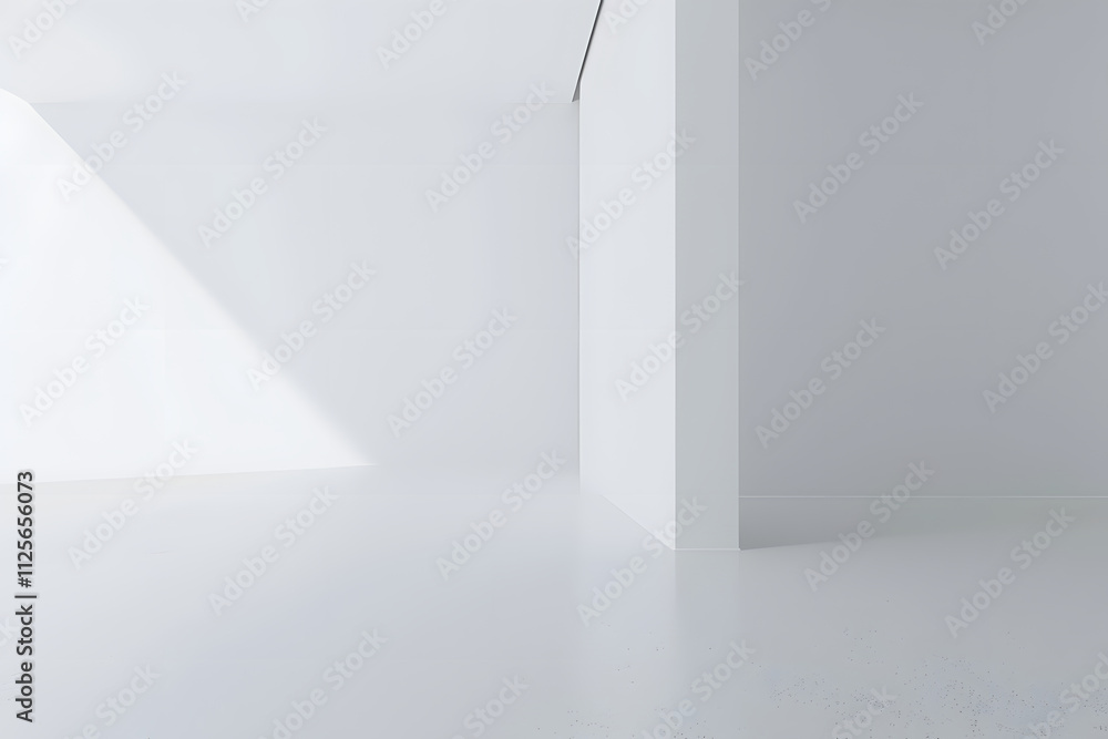 A minimalist white room with clean lines and natural light. A minimalist white room with clean lines and natural light.