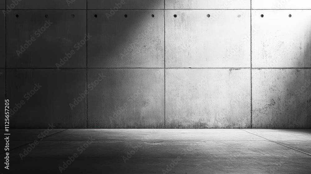 A minimalist concrete wall and floor with dramatic lighting. A minimalist concrete wall and floor with dramatic lighting.