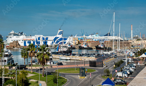 Huge Ferries in Civitavecchia Italy