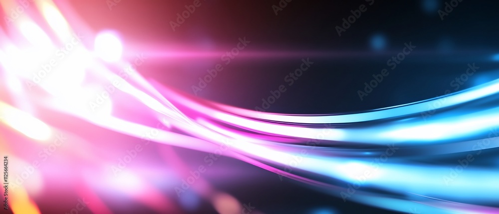 Abstract colorful light waves on a dark background. Abstract colorful light waves on a dark background.