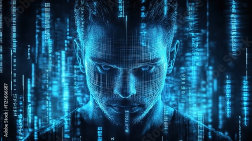 Wallpaper Mural Abstract Digital Waveforms in Shades of Blue Background Design Torontodigital.ca