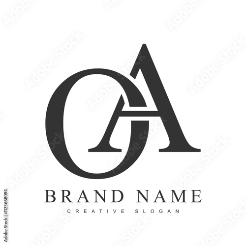 OA trendy logotype template. Initial letter o and a classic font style. Creative logo for company name or identity.