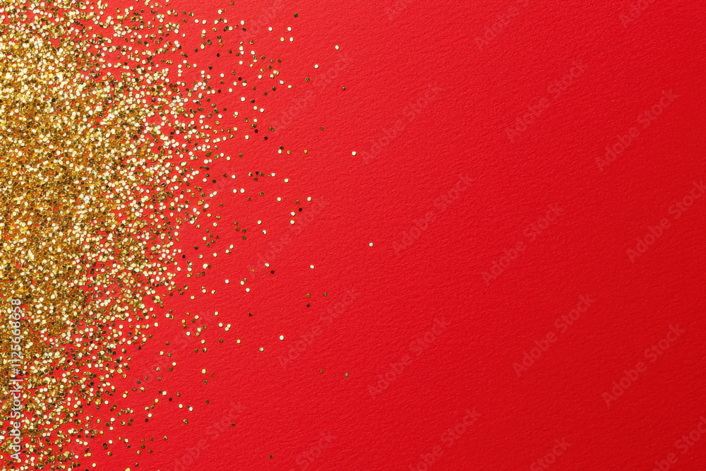 Gold dust sprinkled on red paper creates vibrant, festive look Gold dust sprinkled on red paper creates vibrant, festive look