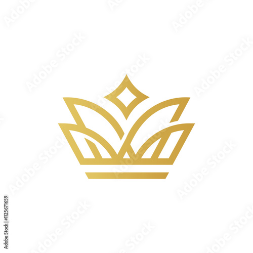 Gold luxury crown logo icon design vector illustration