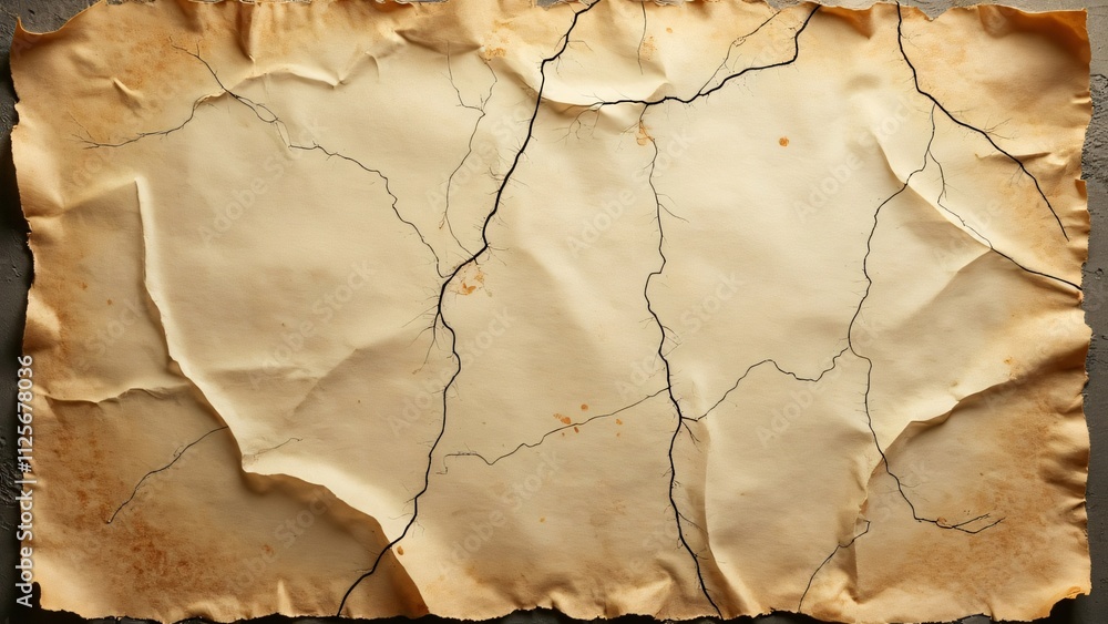 Ancient Cracked Parchment, Aged, Yellowed Texture Ancient Cracked Parchment, Aged, Yellowed Texture