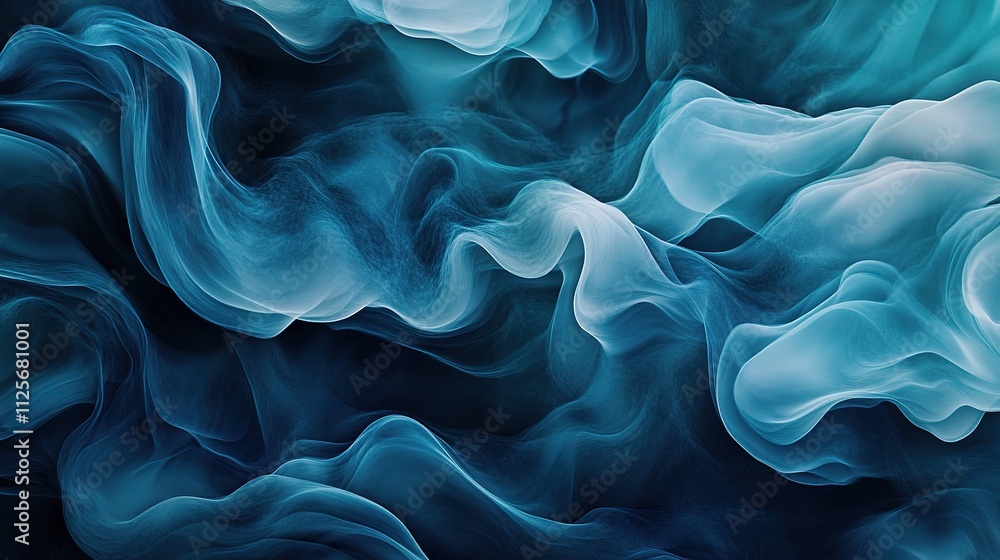 Fototapeta premium Abstract Dark Blue Aqua Background with Flowing Light Patterns