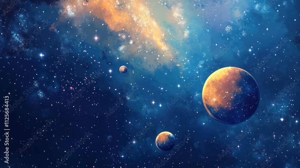 Cosmic Wonder: Celestial Bodies in a Starry Nebula Cosmic Wonder: Celestial Bodies in a Starry Nebula