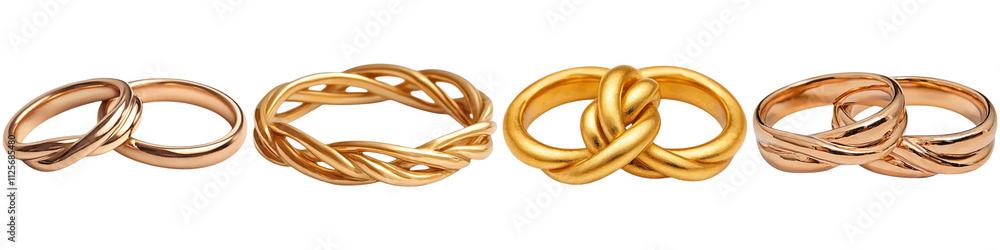 Wedding watercolor and ceremony handmade, A collection of intricately designed rings, showcasing various styles and textures in gold and rose gold. Wedding watercolor and ceremony handmade, A collection of intricately designed rings, showcasing various styles and textures in gold and rose gold.