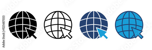 Web icon vector. go to web icon. web click icon