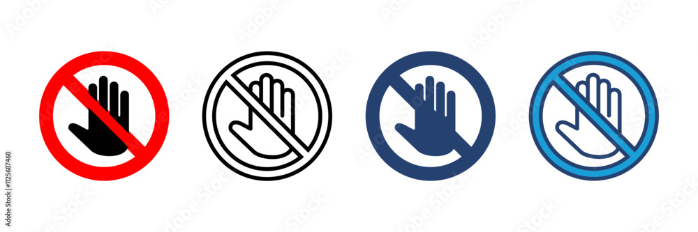 Stop icon vector. stop road sign. hand stop icon vector Stop icon vector. stop road sign. hand stop icon vector