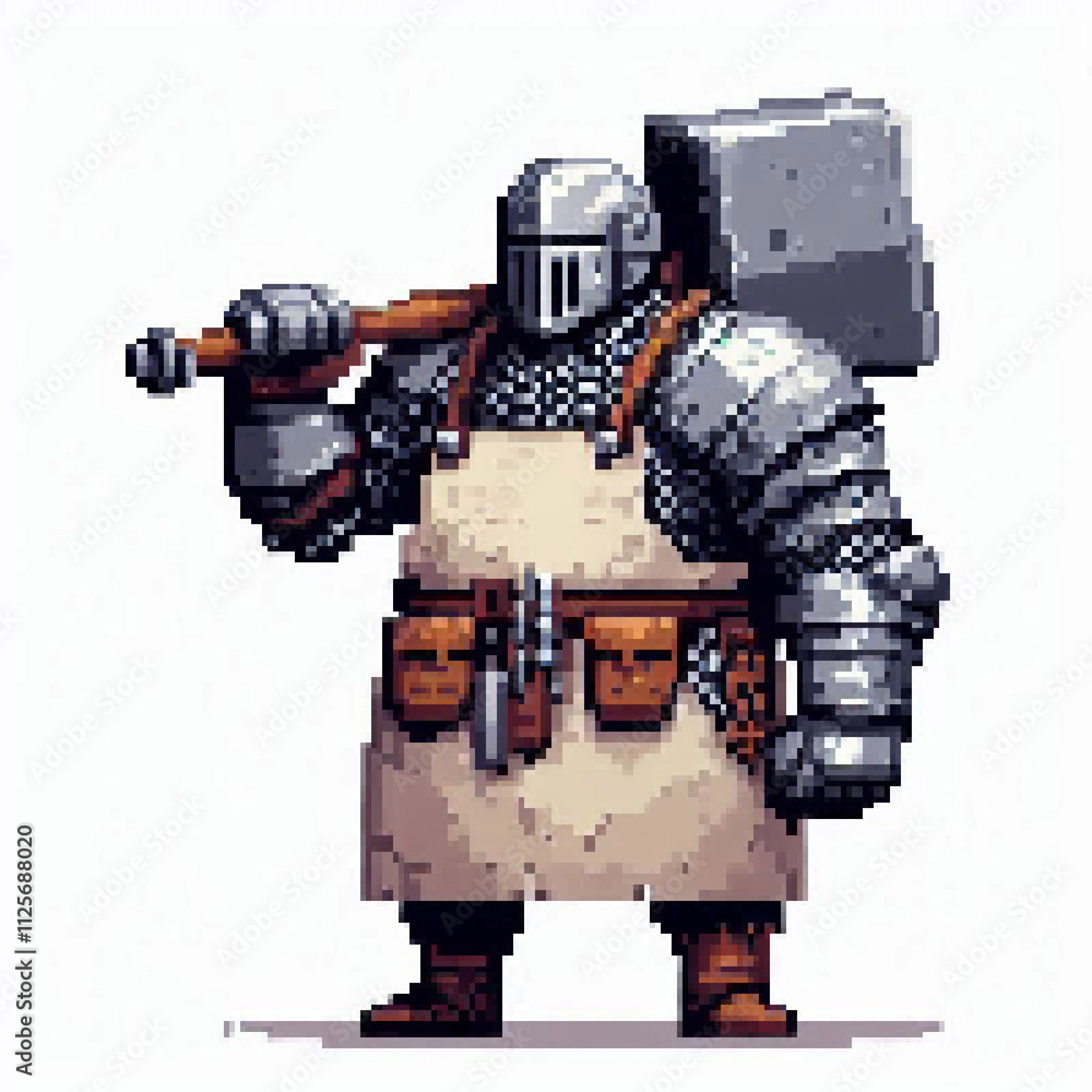 Pixel art heavily armored guy Pixel art heavily armored guy