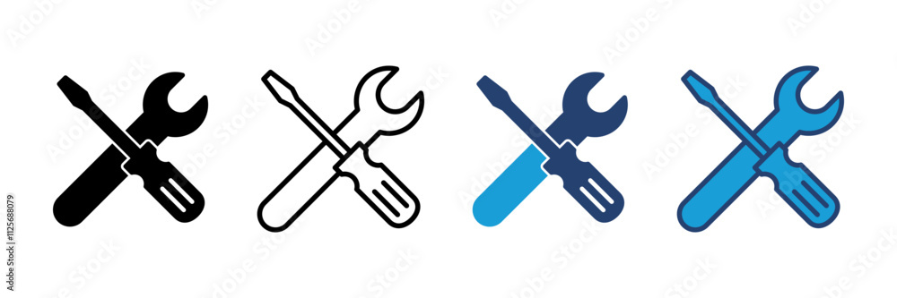 Repair tools icon vector. tool icon vector. setting icon vector. Wrench and screwdriver. support, Service Repair tools icon vector. tool icon vector. setting icon vector. Wrench and screwdriver. support, Service