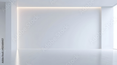 Wallpaper Mural Minimalist white interior space with soft lighting, ideal for exhibitions or presentations. Torontodigital.ca