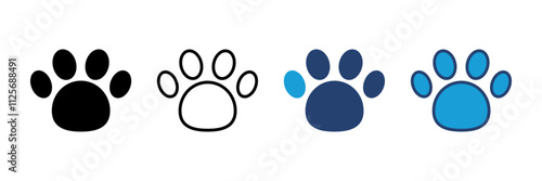 Paw icon vector. paw print icon vector. dog or cat paw