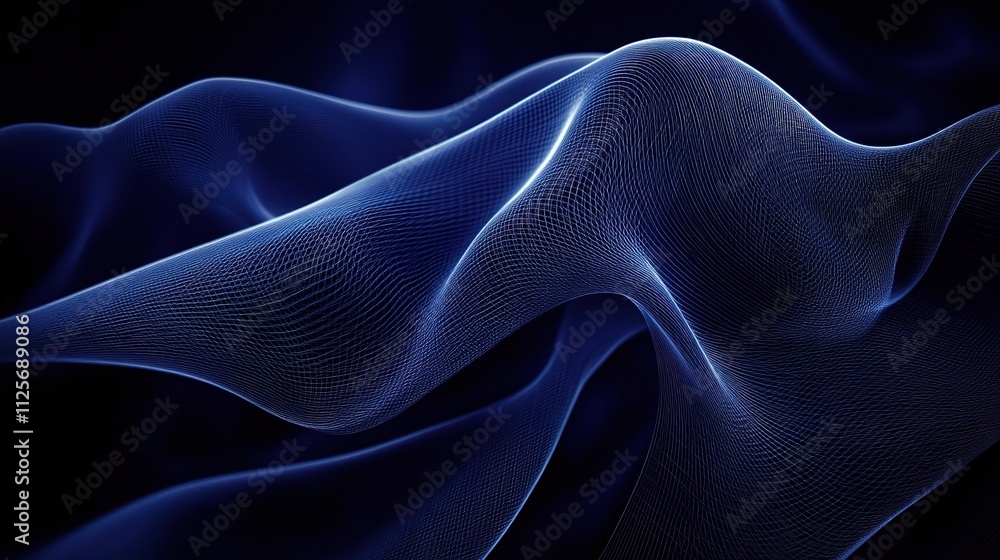 Obraz premium Abstract Dark Blue Design with Intersecting Diagonal Lines