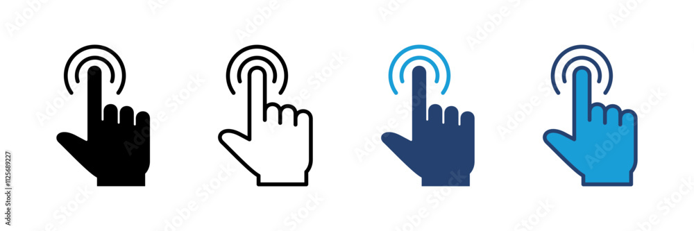 Hand click icon vector. pointer icon vector. hand cursor icon vector Hand click icon vector. pointer icon vector. hand cursor icon vector