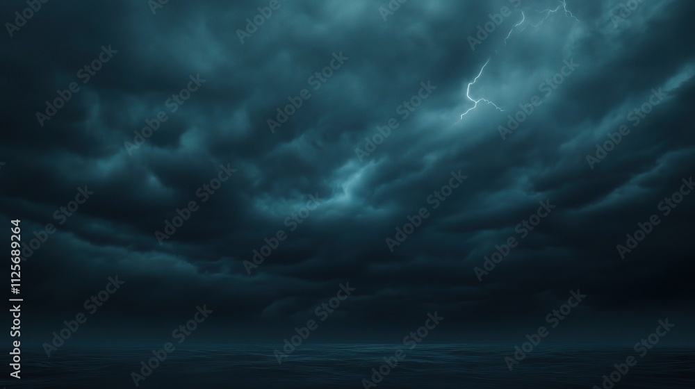 Obraz premium Dramatic Stormy Sky with Dark Clouds and Lightning Flashes