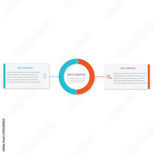 DEI organizational framework working infographic 2 points with circular flywheel cycle and arrow shapes for slide presentation vector