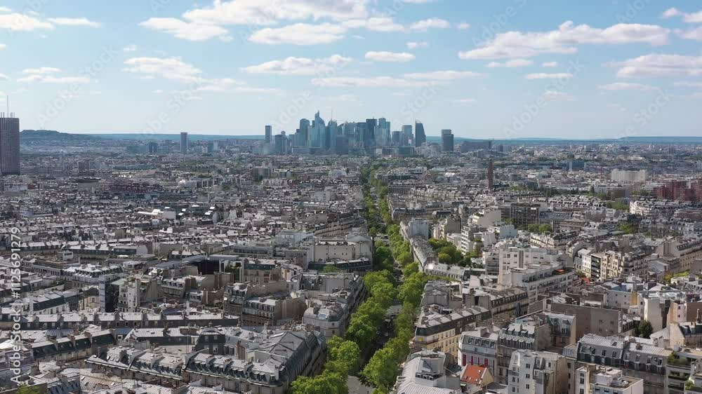 PARIS, FRANCE - OCTOBER 3, 2024: Aerial view of Paris showcasing urban landscape and skyline in vibrant autumn colors