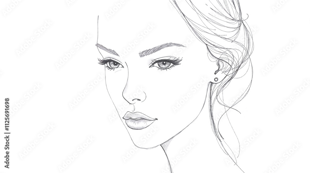 A detailed pencil sketch of a young woman with a messy bun hairstyle. Artistic projects, design inspiration, or illustration references. A detailed pencil sketch of a young woman with a messy bun hairstyle. Artistic projects, design inspiration, or illustration references.