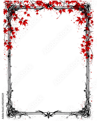 Red mystic border frame transparent photo