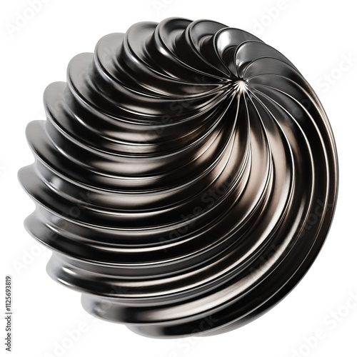 3D Abstract Metallic Sphere Illustration