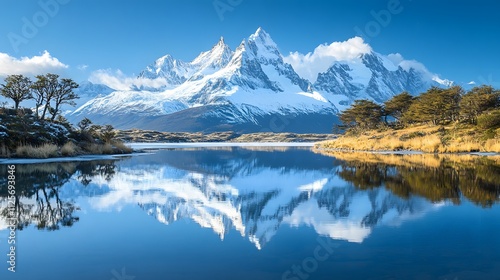 Wallpaper Mural Breathtaking snowy peaks reflecting in a tranquil lake on a clear day. Torontodigital.ca