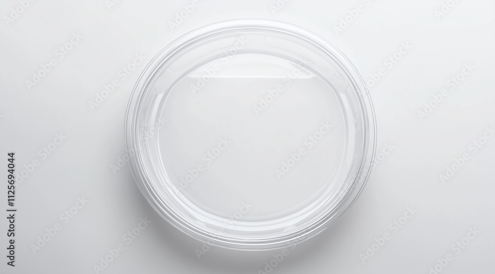 Empty Transparent Takeaway Box Round: Clean, Simple Design from Above Empty Transparent Takeaway Box Round: Clean, Simple Design from Above
