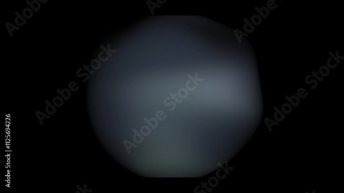 Smooth Blurred 3D Abstract Shape Floating on black grey Background