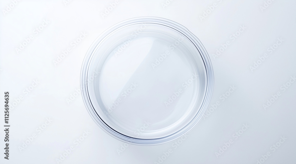 Clear Round Plastic Container Viewed from Above: Clean and Modern Storage Solution Clear Round Plastic Container Viewed from Above: Clean and Modern Storage Solution