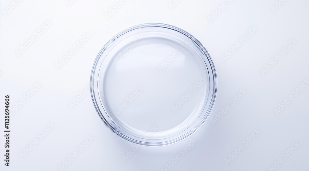 Clear Round Plastic Container Viewed from Above: Elegant, Transparent Storage Solution Clear Round Plastic Container Viewed from Above: Elegant, Transparent Storage Solution