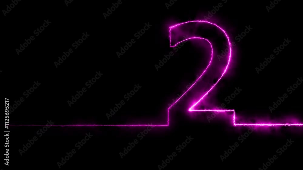 number TWO . Animation Neon light Number 02. Neon Glowing Symbol Neon numbers 2 glowing on an alpha channel background 4k animation number TWO . Animation Neon light Number 02. Neon Glowing Symbol Neon numbers 2 glowing on an alpha channel background 4k animation