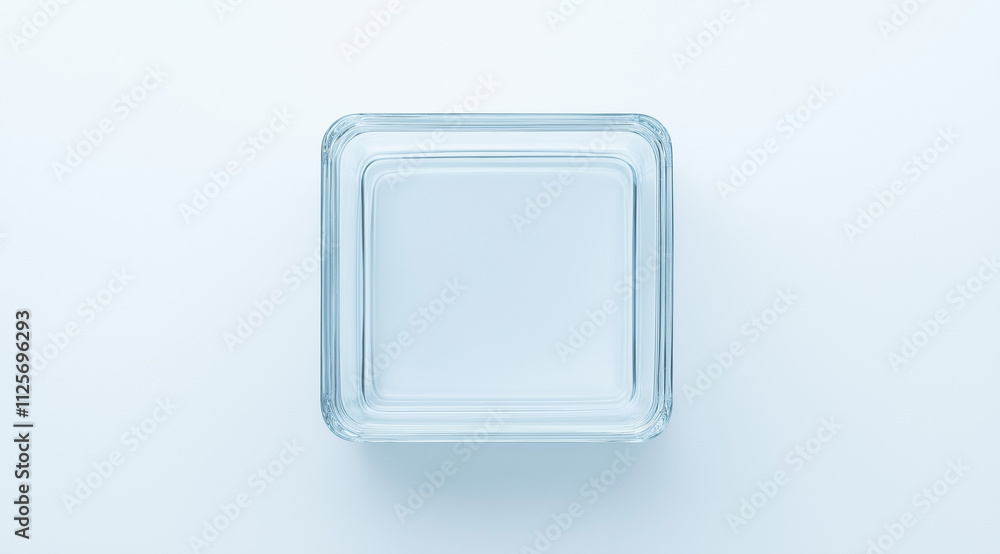Empty Square Container Transparent: Top-Down Shot for Clean Aesthetic Empty Square Container Transparent: Top-Down Shot for Clean Aesthetic