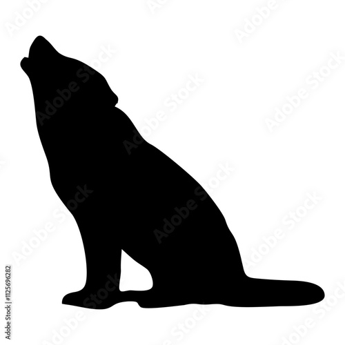 A BLACK WOLF SILOUTE RUNS AND ROARS