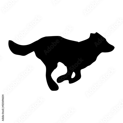A BLACK WOLF SILOUTE RUNS AND ROARS
