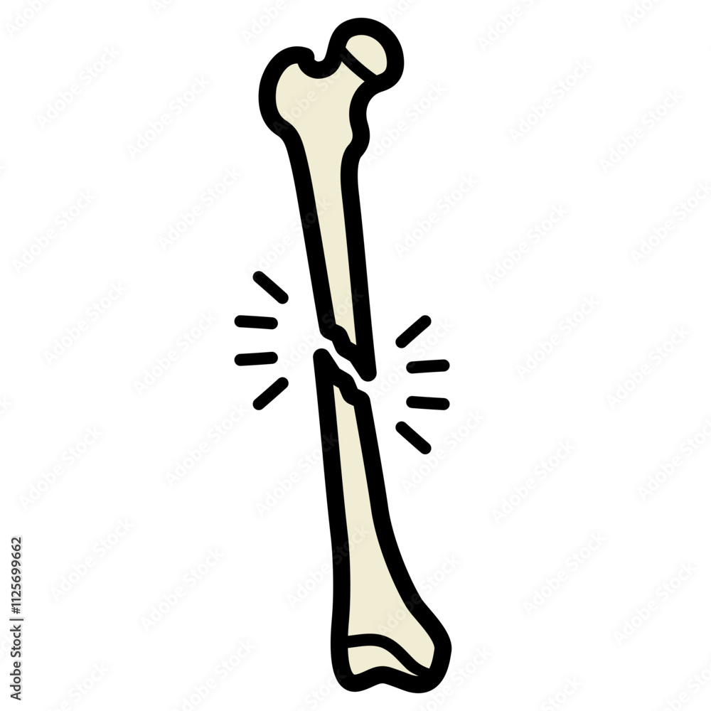 Fracture Filled Line Vector Icon Illustration Fracture Filled Line Vector Icon Illustration